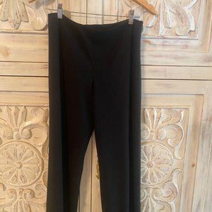 MINT DKNY Chic Luxury Resort Classy Palazzo Dress Pants Side Zip Jet Black M